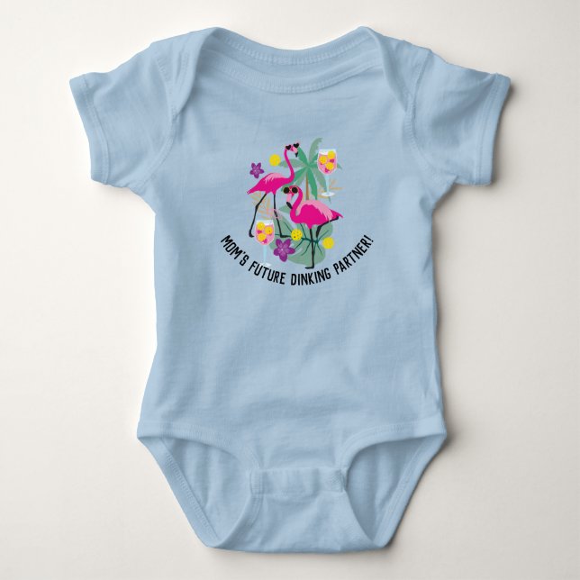 🤩 mit benutzerdefiniertem Text, zukünftiger Dinki Baby Strampler (Vorderseite)