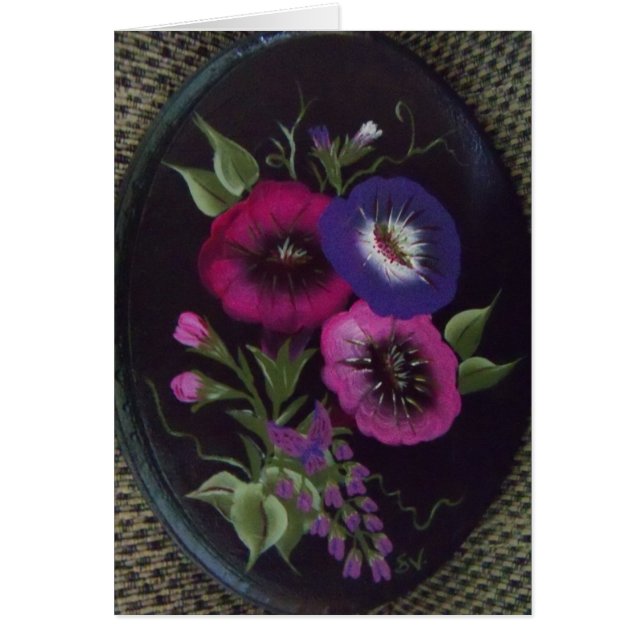 "Mit Blumen auf Schwarzem " (Vorne)