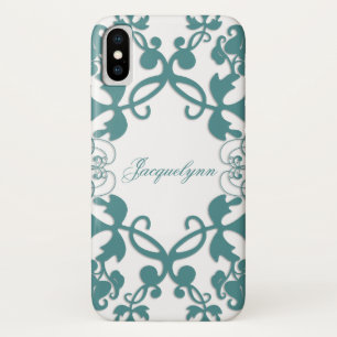 Mit Blumen blühen Sie aquamarines iPhone X Hülle