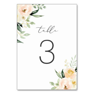 Mit Blumen erröten das moderne Pfirsich-Grün Tischnummer