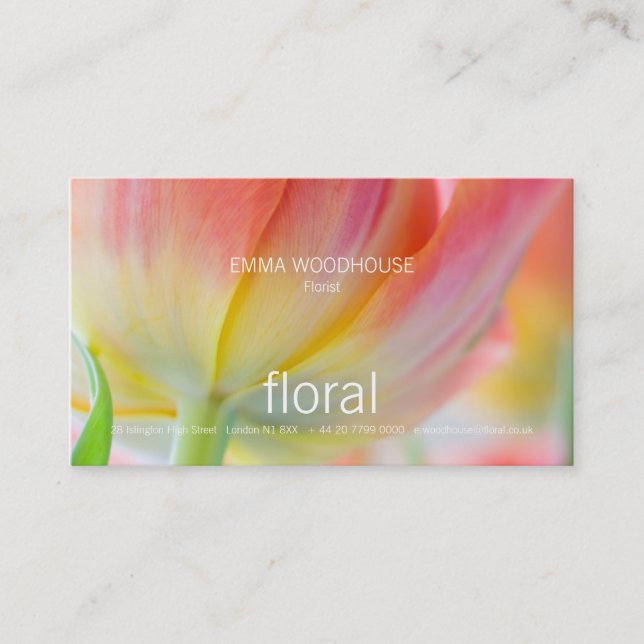 Mit Blumen - Farben der Frühlings-Visitenkarte Visitenkarte (Vorderseite)