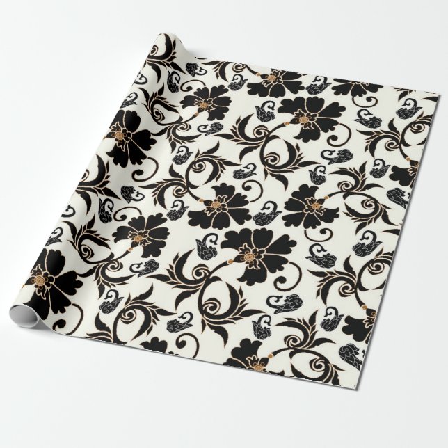Mit Blumen Geschenkpapier (Ungerollt)