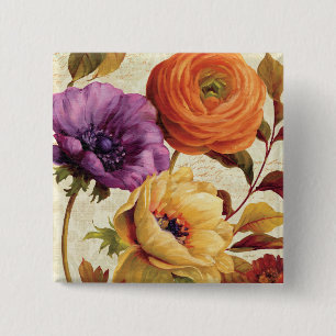 Mit Blumen in voller Blüte Button