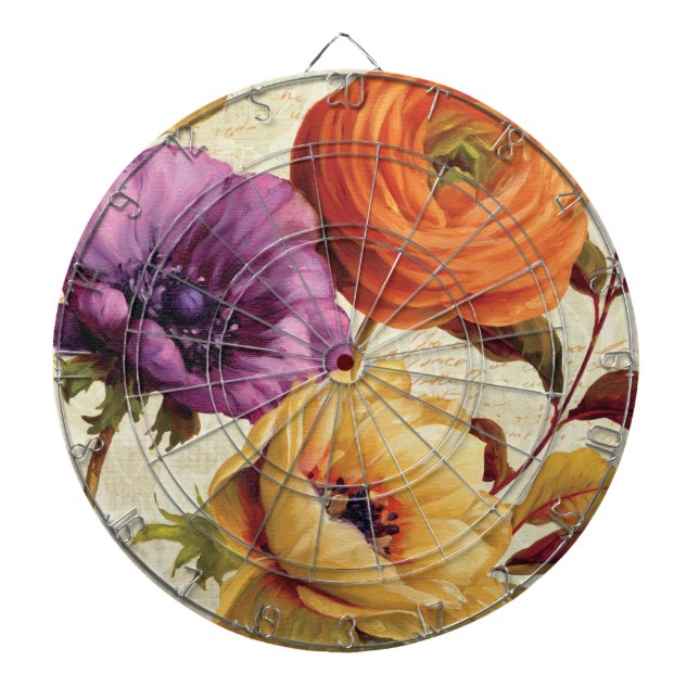 Mit Blumen in voller Blüte Dartscheibe (vorne)