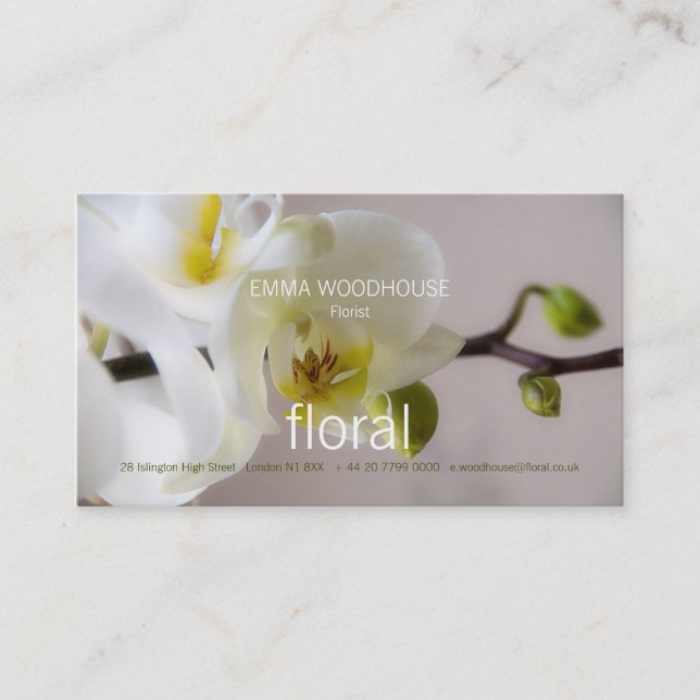 Mit Blumen - Orchideen-Visitenkarte Visitenkarte (Vorderseite)