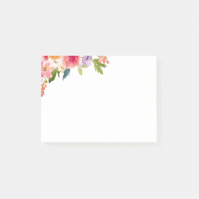 Mit Blumen Post-it Klebezettel (Vorderseite)