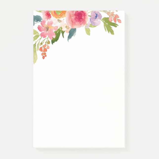 Mit Blumen Post-it Klebezettel (Vorderseite)