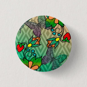 mit Blumen und butterflys Button
