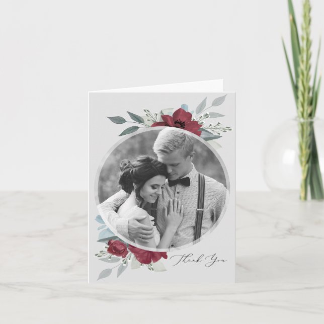 Mit Blumenromance danken Ihnen Einladung (Vorderseite)