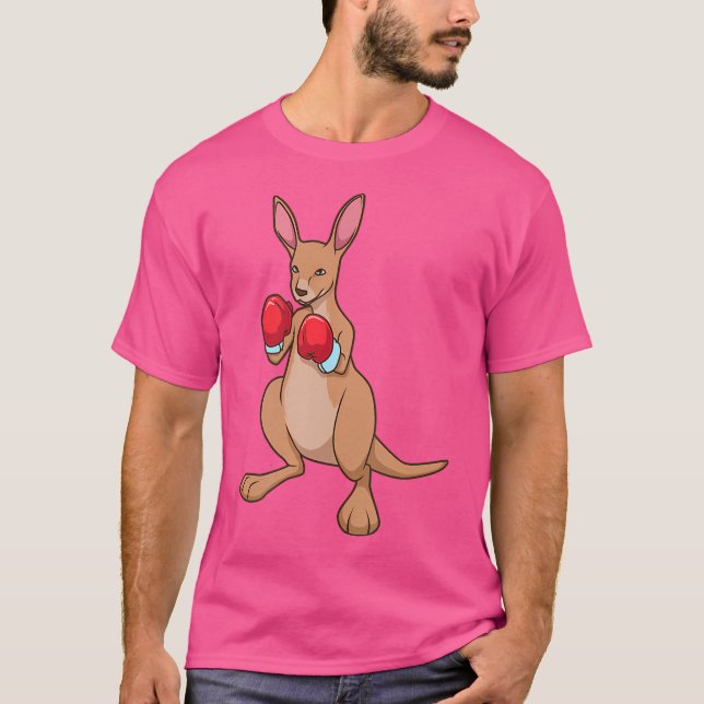 mit Boxhandschuhen im Boxring Cartoon Kangaroo T-Shirt (Vorderseite)