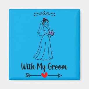 Mit Bräutigam passendes Paar Hochzeit Flitterwoche Magnet