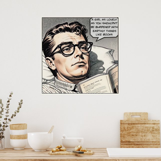 Mit Büchern aus den 1950er Jahren belastet, Romanc Poster (Küche)