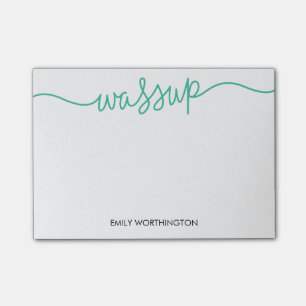 Mit Buchstaben gekennzeichnete Wassup Post-it Klebezettel