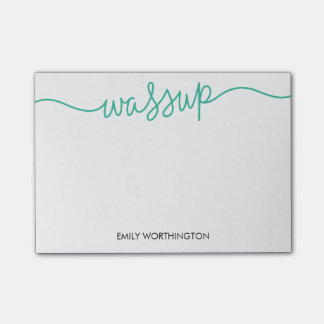 Mit Buchstaben gekennzeichnete Wassup Post-it Klebezettel