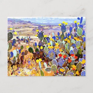 Mit Cacti, Gemälde von Julian Onderdonk Postkarte