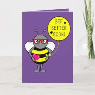 Mit Cartoon Bee and Heart werden Sie sich bald woh Karte