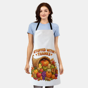 Mit Dank Gefülltes Süßes Thanksgiving-Füllhorn D Schürze