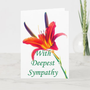 Mit Deepest Beileid Lilie Blume Karte