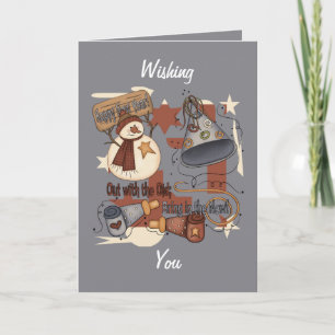 Mit dem alten Hereinbringen des neuen Feiertagskarte