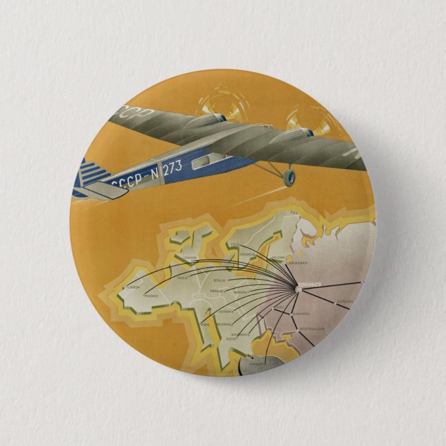 Mit dem Flugzeug in die UdSSR Button (Vorderseite)