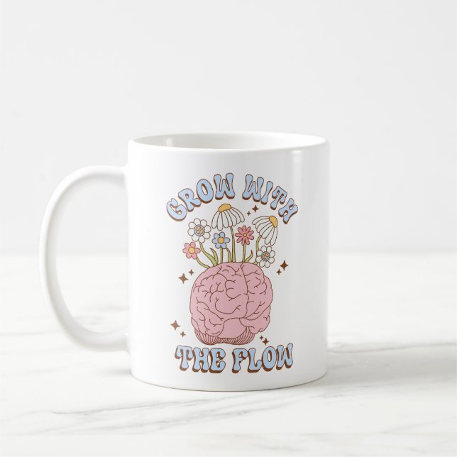 Mit dem Fluss wachsen, Bewusstsein für psychische  Kaffeetasse (Links)