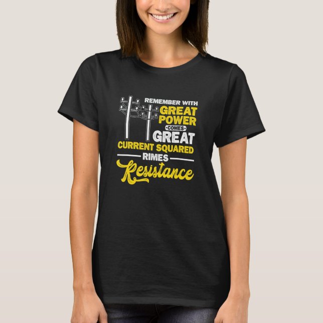 Mit dem großen Power kommt der Strom großartig T-Shirt (Vorderseite)