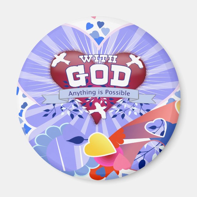 Mit dem Herzen Gottes Magnet (Vorne)