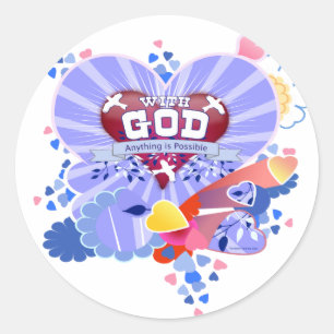 Mit dem Herzen Gottes Runder Aufkleber