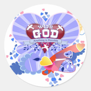 Mit dem Herzen Gottes Runder Aufkleber