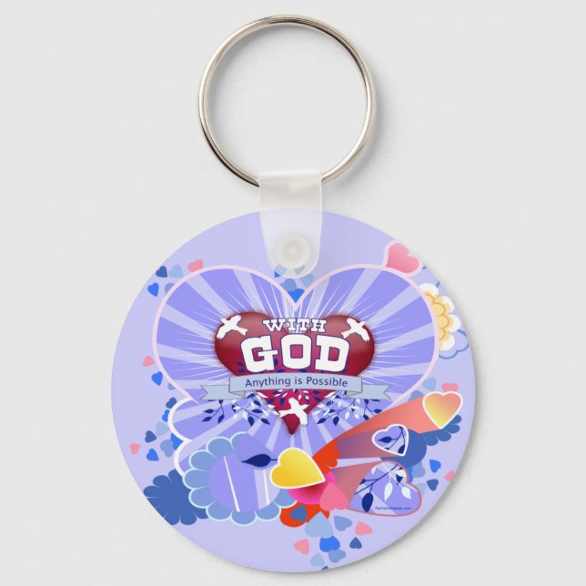 Mit dem Herzen Gottes Schlüsselanhänger (Vorderseite)