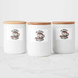 Mit dem Kern-Cartoon-Kaffee-Tasse koffeiniert Lebensmitteletikett