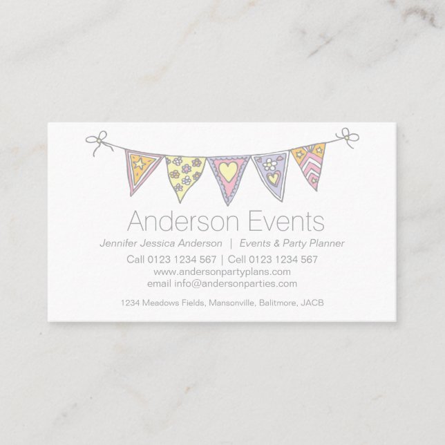 Mit dem Kopfe stoßende gezeichnete Visitenkarte (Vorderseite)