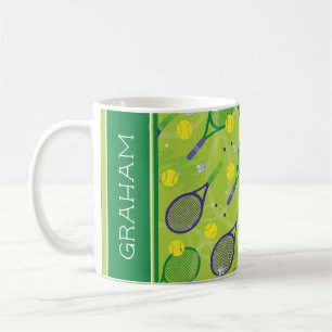 Mit dem Namen Green & lila Tennisschläger Kaffee Kaffeetasse