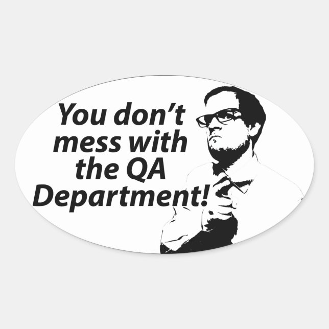 Mit dem Oval Sticker der QA-Abteilung kannst du di (Vorderseite)
