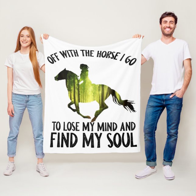 Mit dem Pferd gehe ich los, um meinen Gedankenwald Fleecedecke (Beispiel)