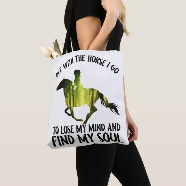 Mit dem Pferd gehe ich los, um meinen Gedankenwald Tasche (Von Nahem)