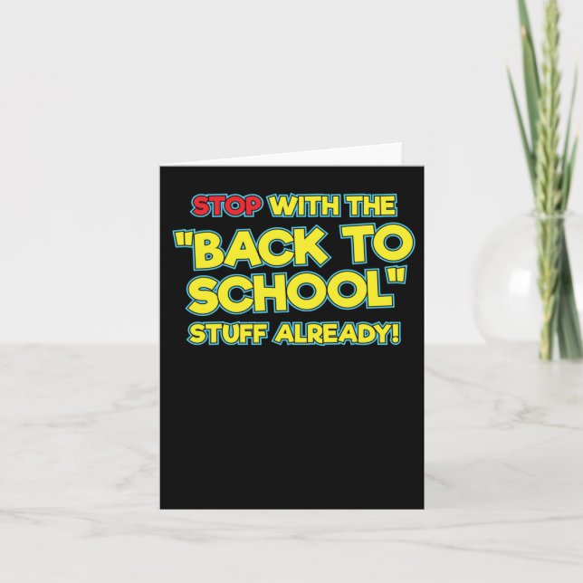 Mit dem Rücken zur Schule schon anhalten Karte (Vorderseite)