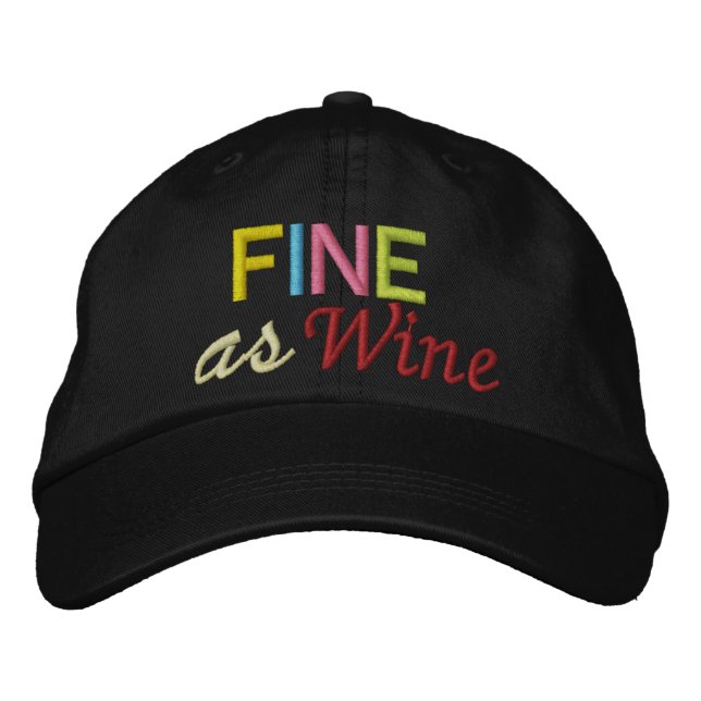 Mit dem SRF als Wein fein Bestickte Baseballkappe (Vorderseite)
