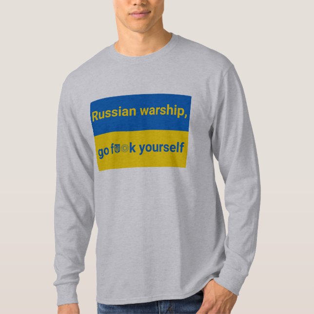 Mit dem ukrainischen Mens langärmeliges Shirt steh (Vorderseite)