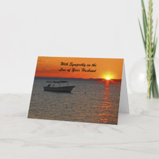 Mit dem Verlust von Beileid, Fischerboot Sunset Karte