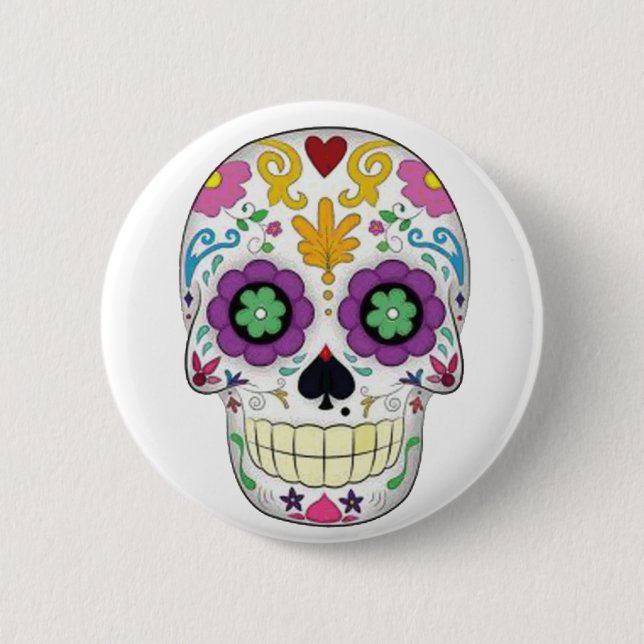 Mit dem weißen Grund färbt Totenkopf Button (Vorderseite)