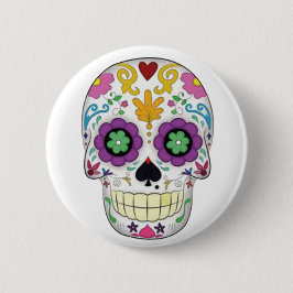 Mit dem weißen Grund färbt Totenkopf Button