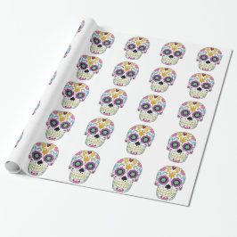 Mit dem weißen Grund färbt Totenkopf Geschenkpapier