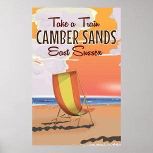 Mit dem Zug nach Camber Sands Travel Poster