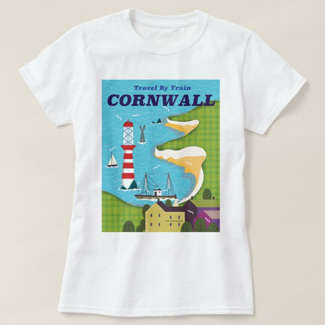 Mit dem Zug nach Cornwall T-Shirt (Design vorne)