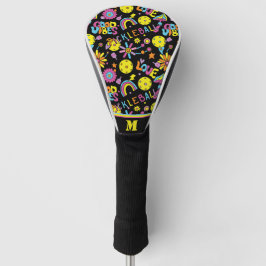 Mit den ersten, Groovy, Retro 90er, schwarz Golf Headcover