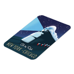 "Mit der Bahn" New York - Chicago Magnet