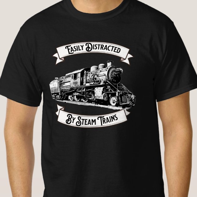 Mit der Dampfzug-Motor-Bahn leicht ablenkbar T-Shirt (Von Creator hochgeladen)