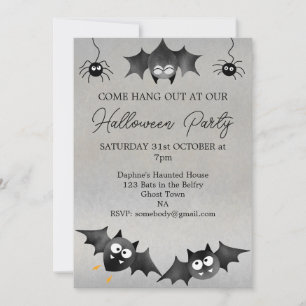 Mit der Einladung zum Fledermäuse-Halloween-Party