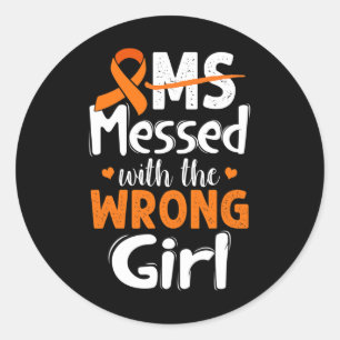 Mit der falschen Girl-Wear Orange ausgeliefert Runder Aufkleber